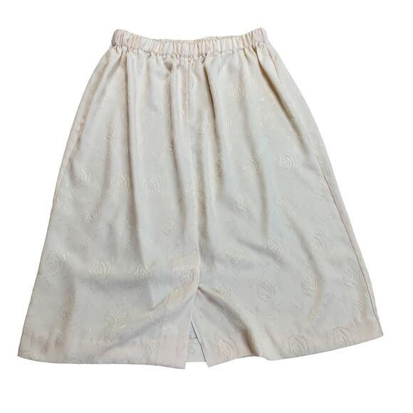 Vintage Cream Floral Rose Delicate Dainty High Waisted Retro Skirt Small - Picture 3 of 3